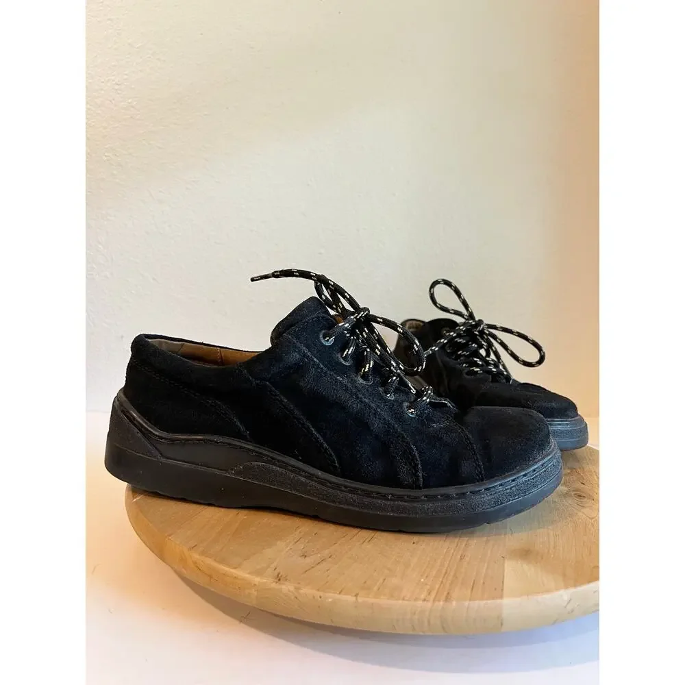 Birkenstock Men's Black Genuine Suede Leather Lace Up Shoe Sneaker Size 10